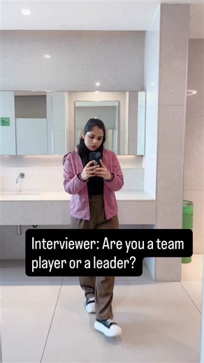 Gargi on Instagram: "That’s the question I have been asked in my latest interview : Hence I prepared 3 sample answers as per your style :- Answer 1 (Both – Balanced) “I am both a team player and a leader. For example, during a group project, I actively supported my teammates and shared ideas. When our team faced a deadline issue, I took initiative, divided the work, and ensured we completed the task on time.” ⸻ Answer 2 (Team Player with Example) “I’m a strong team player. For example, in my pre