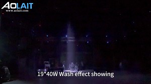 19x40W Led Bee Eye moving head LED Source: 40W RGBW 4 in 1 Zoom: 7°-45° DMX Channels: 21/26/36/43/78/119 4 dimmer curve. Fixture dimension: 434*260*577mm N.W: 15.2Kg G.W: 18.7Kg(Carton) Contact: Email: sales@aolait.com Website: aolait.com | Aolait Lighting