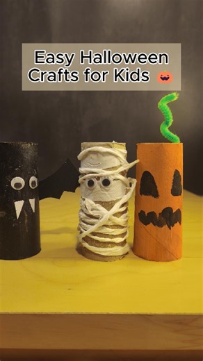 Easy Halloween crafts for kids with toilet paper roll