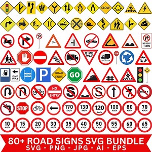 Street Signs SVG Bundle, Traffic Clipart (digital Download) - Etsy Canada