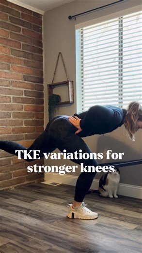Anya Turner, M.S. | Exercise Physiologist on Instagram: "Stronger knees with bands 🦿 TKEs are a great exercise for strengthening the knee joint particularly the quads by focusing on the vastus medialis oblique (VMO) which is that teardrop shaped muscle on the inner thigh. This VMO plays a crucial role in knee stability, patellar tracking, and reducing injuries like patellofemoral pain syndrome. The resistance band in TKEs helps position the tibia more upright, reducing strain on the ACL and pat