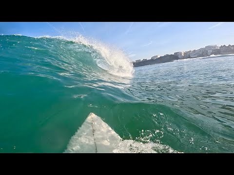Surfing Super Clean Beautiful Waves in Biarritz 4K (POV)