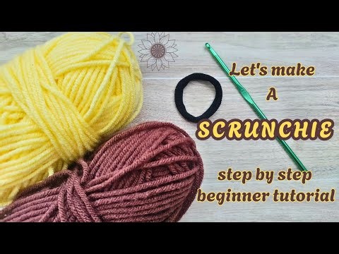 Sunflower Scrunchie Crochet Tutorial | Easy Step-by-Step for Beginners
