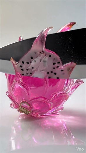 Rose-Pink Crystal Dragon Fruit ASMR (4K) #asmr #shorts