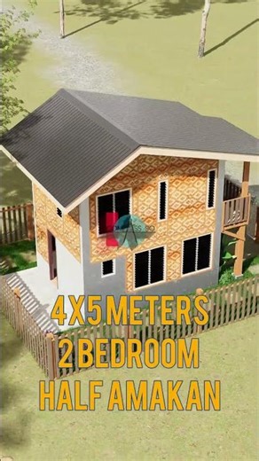 4x5 Meters 2 Storey With 2 Bedroom Half Amakan House Design Idea #shorts