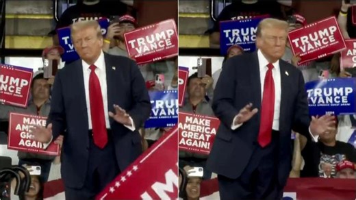 Donald Trump busts out signature dance moves at latest rally
