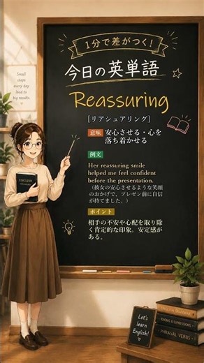 【今日の英単語】Reassuring - 安心させる・心を落ち着かせる