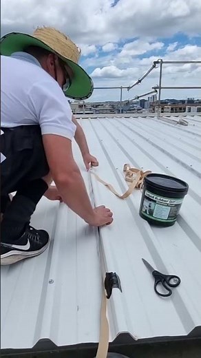 Applying Seam Tape on Metal Roof #shorts #waterproof #seamtape #roofrepair