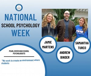 Although #NationalSchoolPsychologyWeek (#NSPW) is concluding, our school psychologists at Evans Park Elementary School, Lincoln Avenue Elementary School, Franklin Avenue Elementary School, Pearl River Middle School, and (today's feature) Pearl River High School are essential to ensuring that students feel supported. These professionals are in place to meet students' mental health needs which, in turn, improves students' ability to learn as well as ongoing safety and crisis prevention. Today, we 