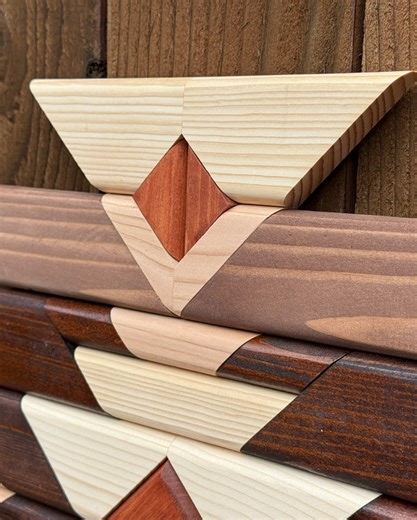 Joyful Native American-Style Patterns in Handmade Wood Art