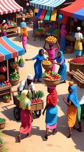 Village Market Busy Day | Animated Village Life Story