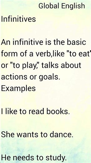 Infinitives #learnenglish