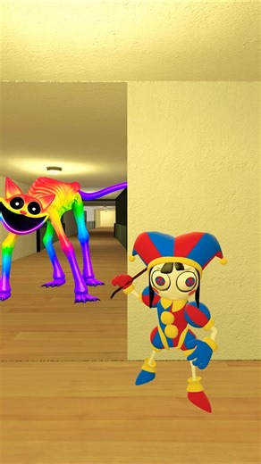 Catnap Playing Stop And Run Game With pomni #shorts