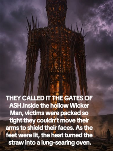 The Wicker Man wasn't just a statue; it was a living chimney. 🪵🌑 The Druids believed that the gods only listened to prayers carried by the smoke of a