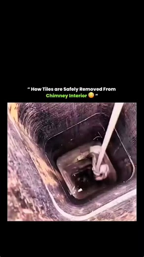 Knowledge Is Power | Workers remove old chimney flue tiles using specialized demolition tools. Starting from the top, they break the clay liner into controlled... | Instagram