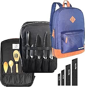Chef Sac Chef Knife Leather Backpack with 4-Pack Knife Guards Included