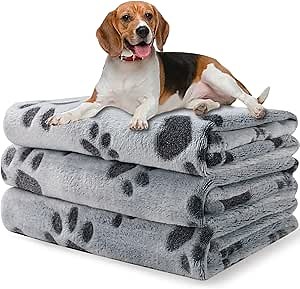 Small Fleece Dog Blankets Gift for Puppy Essential Calming Cat Bed Blanket Medium Dogs Soft Throw Grey Small(23"x16",Pack of 3)