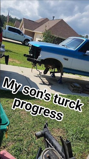 1995 Ford f150 front end rebuild #underconstruction #fatherson #fyp #ford
