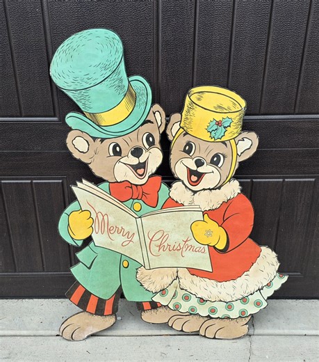 Christmas Bear Carolers Wooden Yard Art Holiday Display - Vintage Neely Hall Design - Bears Singing Christmas Carols - Merry Christmas Book - Etsy Canada