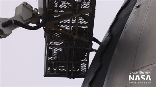 29K views · 1.7K reactions | From our latest Starbase Video: Crews appeared to complete thermal protection tile installation on Ship 24's crane attach points, work on the Orbital Launch Mount continued, and a SPMT was moved to Massey's. Click for full video: https://www.youtube.com/watch?v=vjDSMcv8JmA | NASASpaceflight.com | Facebook