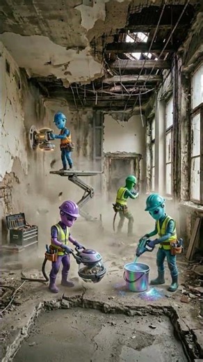 Aliens Transform Room with Magic Floor!