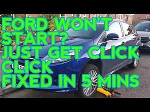 Ford focus fiesta starter motor clicks but won't start fixed in 5mins starter motor fault