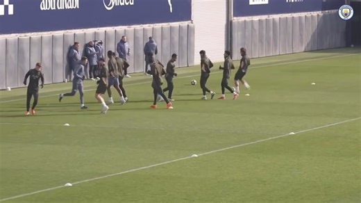 Man City squad training ahead of Real Madrid in the UCL