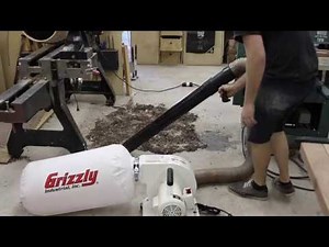 G1163P 1HP Grizzly Dust Collector in Use