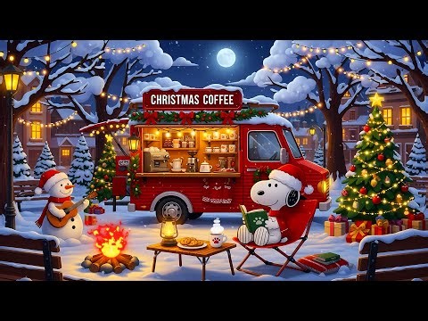 Snoopy's Christmas Coffee Nights🎄Winter Wonderland Lofi Chill Music ❄️ Soft Lofi Holiday to Study
