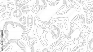 Abstract animated outline topographic contour map. Moving waves on black background. 4K looped animation.. Stock Video