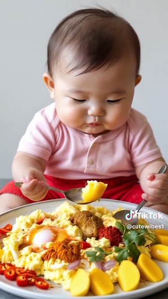 Delicious Baby Eating Boiled Eggs: A Cute ASMR Moment