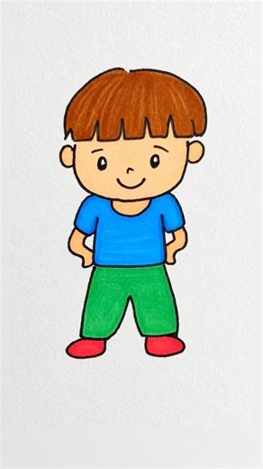 Draw a boy | easy drawing for kids #simple #artforkids #kidsvideo #drawingtutorial #kindergarten diy