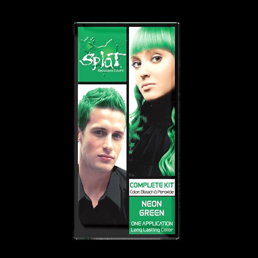 Splat Original Complete Kit, Semi-Permanent Hair Dye with Bleach, Neon Green
