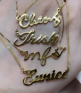 18k Saudi Gold Personalised Necklace - Etsy