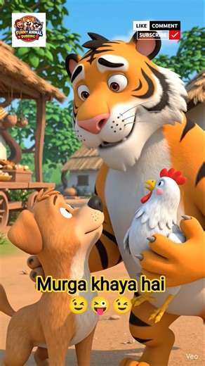 Sher Ne Murga Cheen Liya | Funny Animal Dubbing 😂🐯🐶 #ai #dubbing #comedy #funny #animals #fun