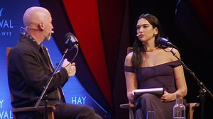 Douglas Stuart on the 10-year process of writing Shuggie Bain, in conversation with Dua Lipa yesterday for a live recording of her Service95 At Your Service podcast. #HayFestival2023 | Hay Festival
