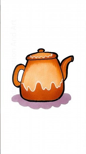 How to draw a teapot | easy drawing for kids #stepbystep #drawingtutorial #diy #cute #art #preschool
