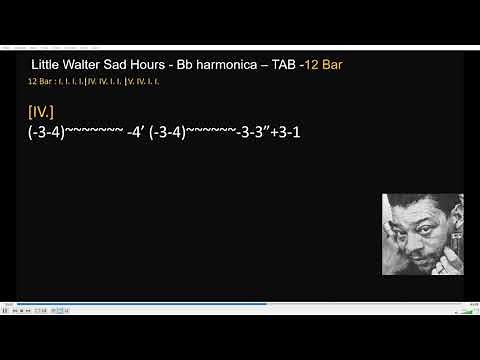 Little Walter Sad Hours – Bb harmonica – TAB (12 Bar separated ) – Blues