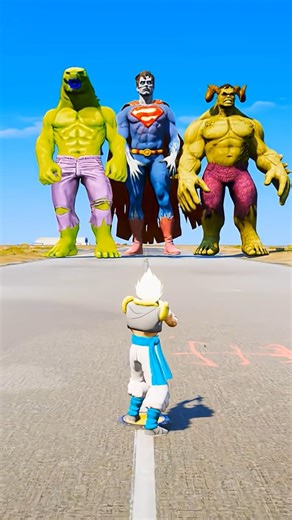 SUPERHEROS VS GIANT SUPERMAN & HULK & GIANT HULK #shortsvideo #gamingshorts #gta5