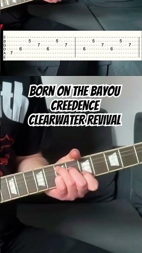 Creedence Clearwater Revival - Born on the Bayou. How to play with guitar tab! #guitar #ccr #howto