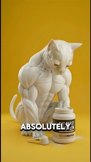 What if you gave your CAT 100% PURE PROTEIN? 🐱💪 #shorts