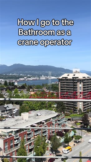 Ever wonder how our bathroom break go? #construction #craneoperator #crane #pov #funny #fyp #viral #skilledtrades #explore