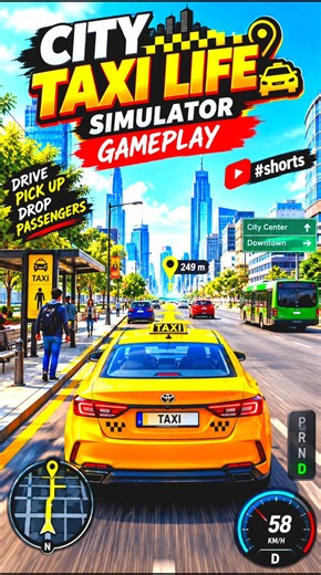 Taxi Life City Driving Simulator 🚕 | Realistic Taxi Driver Gameplay #shorts #youtubeshorts #taxi