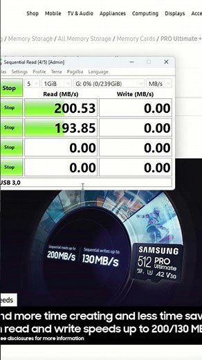 Memory Cards Samsung PRO Ultimate + Adapter microSDXC TEST SPEED