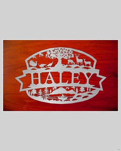 Custom Metal Sign with hunting scene with turkey and deer customized with your name