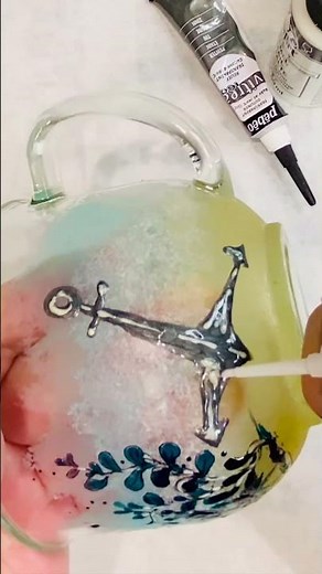 Glass Painting Pebeo Vitrea 160 Outliners #shorts Tutorial