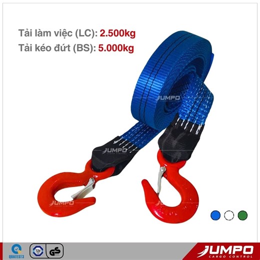 Dây Cáp Vải Kéo Hàng 2 Đầu Móc Bản 50mm Tải 5 Tấn Phổ Biến Nhất 2026