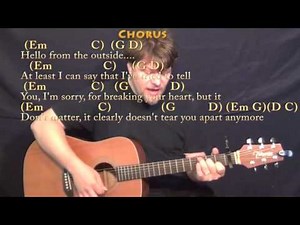 Hello (Adele) Strum Guitar Cover Lesson with Chords/Lyrics - Capo 1st