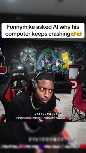 Funnymike asked AI why his computer keeps crashing😂😂#fypシ゚viral #funnymike #viralvideo #fypageシ