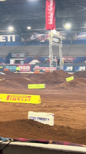 Mickey Fluhart sending the arenacross finish line aboard his Cobra FWE! #cobramoto #cobramotorcycles #brap #2stroke #championsstarthere #fyp #arebacross #50cc #fullsend #bigair